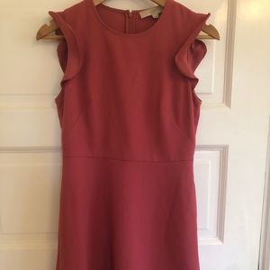 Loft flutter sleeve dress in beautiful muted coral